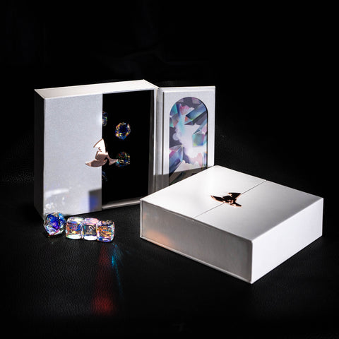 a white box with a ring inside of it