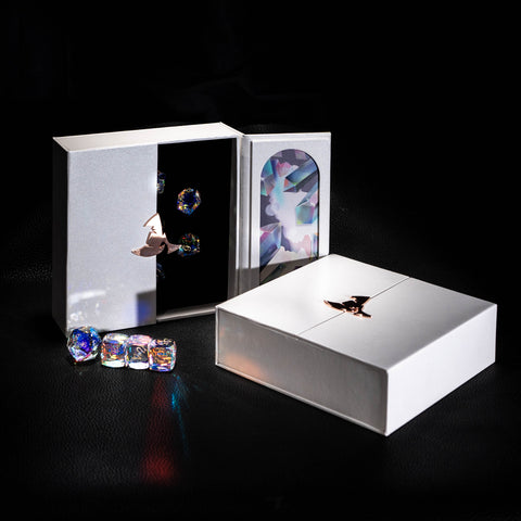 a white box with a ring inside of it
