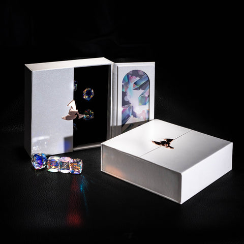 a white box with a ring inside of it