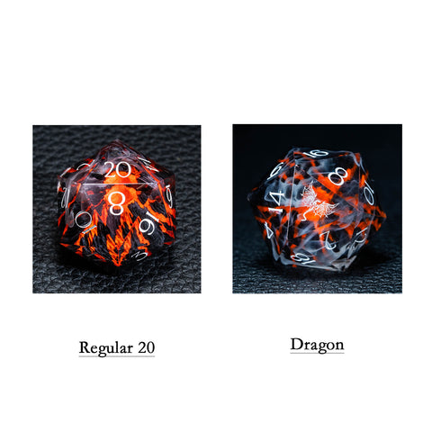URWizards D&D Resin Engraved Dice Set Mysterious Realm - Death Volcano - Urwizards