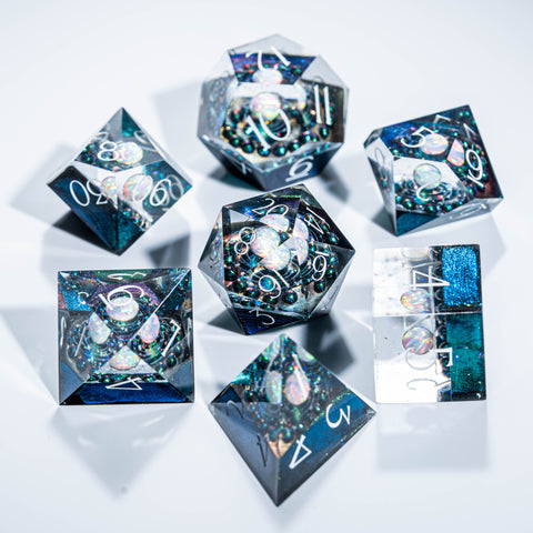 URWizards D&D Resin Engraved Dice Set The Galaxy Opal - Urwizards