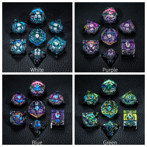 URWizards D&D Resin Engraved Dice Set The Galaxy Opal - Urwizards