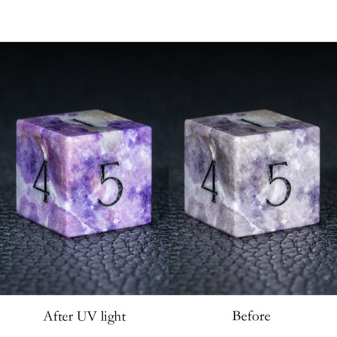 URWizards D&D Hackmanite Gemstone Engraved Dice Set - Urwizards