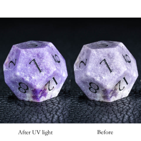 URWizards D&D Hackmanite Gemstone Engraved Dice Set - Urwizards