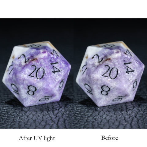 URWizards D&D Hackmanite Gemstone Engraved Dice Set - Urwizards