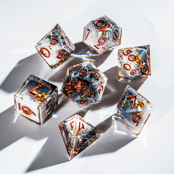 a group of dices sitting on top of a table