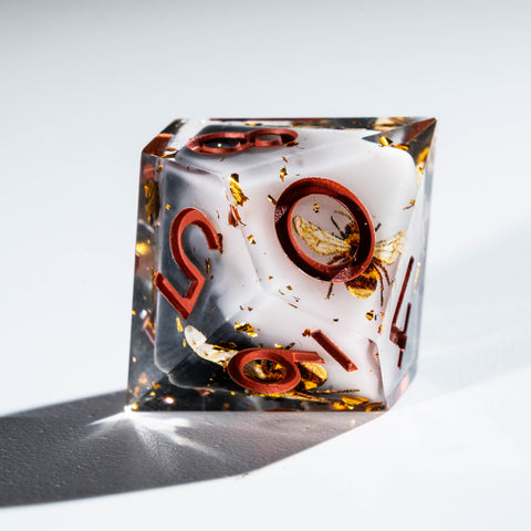 a close up of a dice with numbers on it