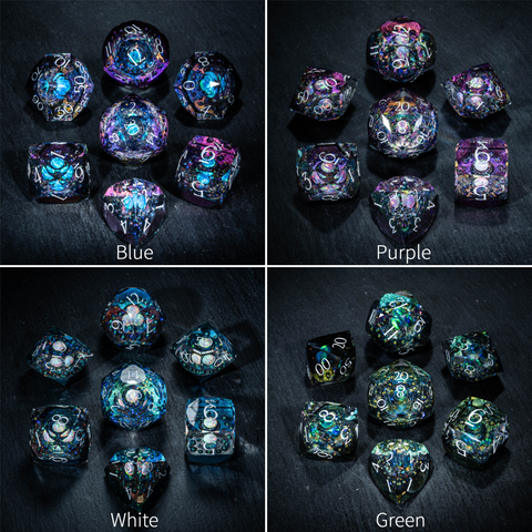 URWizards D&D Multi-faceted Real Opal Gemstone Bead Dice Set