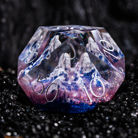URWizards D&D Würfelset mit Kunstharzgravur, Mysterious Realm – Sakura Fuji Yama