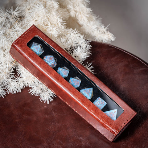 Set di dadi incisi in vetro con prisma dicroico D&D URWizards in stile unicorno
