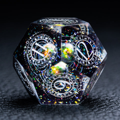 URWizards D&D The Galaxy Resin Engraved Dice Set Tarot Style - Urwizards