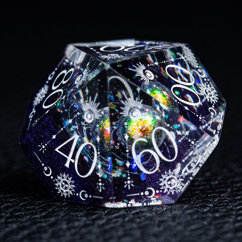 URWizards D&D The Galaxy Resin Engraved Dice Set Tarot Style - Urwizards