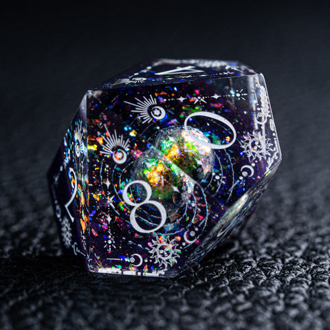 URWizards D&D The Galaxy Resin Engraved Dice Set Tarot Style - Urwizards