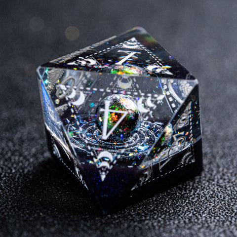 URWizards D&D The Galaxy Resin Engraved Dice Set Astrology Style - Urwizards
