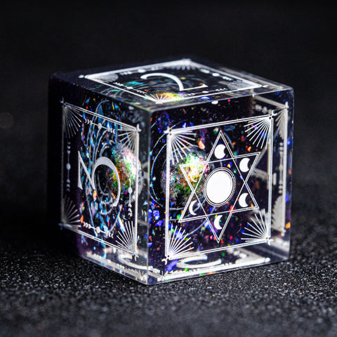 URWizards D&D The Galaxy Resin Engraved Dice Set Astrology Style - Urwizards