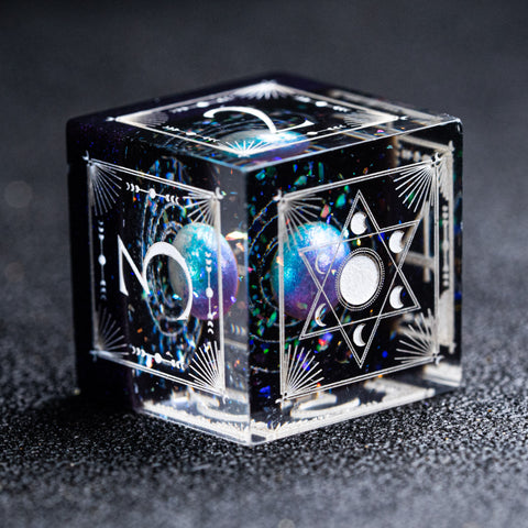 URWizards D&D The Galaxy Resin Engraved Dice Set Astrology Style - Urwizards