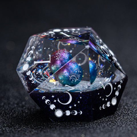 URWizards D&D The Galaxy Resin Engraved Dice Set Astrology Style - Urwizards