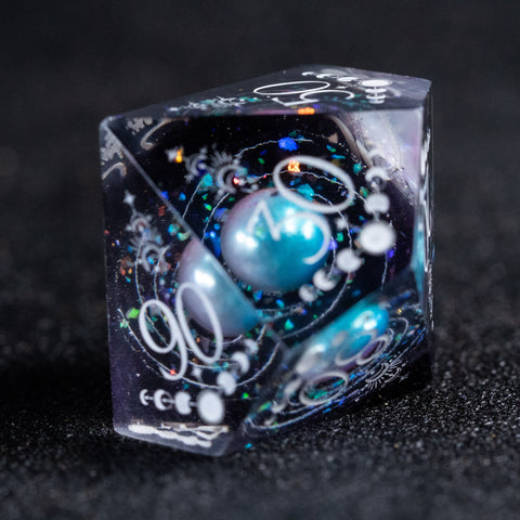 URWizards D&D The Galaxy Resin Engraved Dice Set Astrology Style - Urwizards