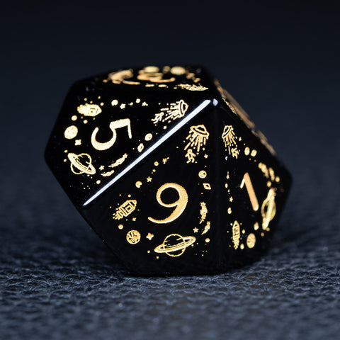 URWizards D&D Obsidian Engraved Dice Set Universe Style - Urwizards