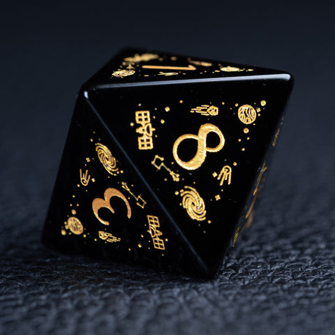 URWizards D&D Obsidian Engraved Dice Set Universe Style - Urwizards