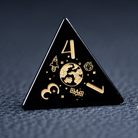 URWizards D&D Obsidian Engraved Dice Set Universe Style - Urwizards