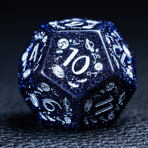 URWizards D&D Blue Sandstone Engraved Dice Set Universe Style - Urwizards
