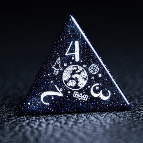 URWizards D&D Blue Sandstone Engraved Dice Set Universe Style - Urwizards