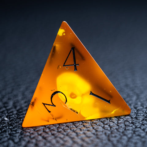 URWizards D&D Amber Resin Engraved Dice Set Dragon Style - Urwizards