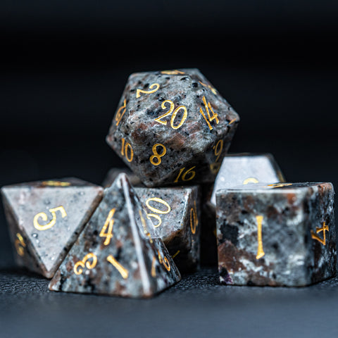 URWizards D&D Yooperlite Gemstone Engraved Dice Set - Urwizards