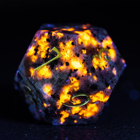 URWizards D&D Yooperlite Gemstone Engraved Dice Set - Urwizards