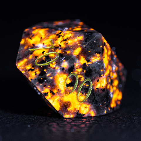 URWizards D&D Yooperlite Gemstone Engraved Dice Set - Urwizards