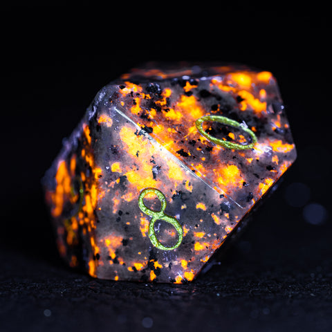 URWizards D&D Yooperlite Gemstone Engraved Dice Set - Urwizards