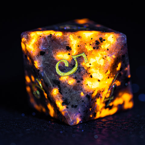 URWizards D&D Yooperlite Gemstone Engraved Dice Set - Urwizards