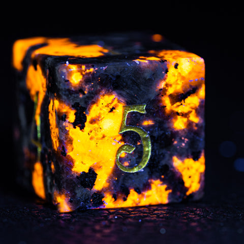 URWizards D&D Yooperlite Gemstone Engraved Dice Set - Urwizards
