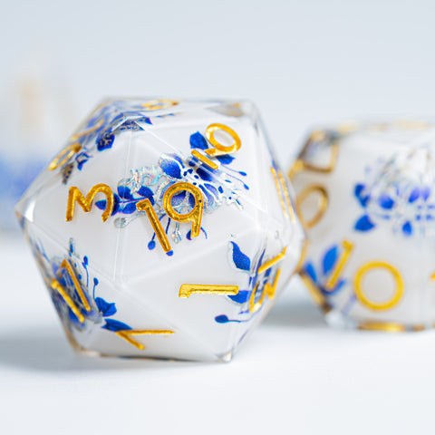 Inner-dice Handmade Sharp Edge Resin Dice Set -Porcelain- - Urwizards