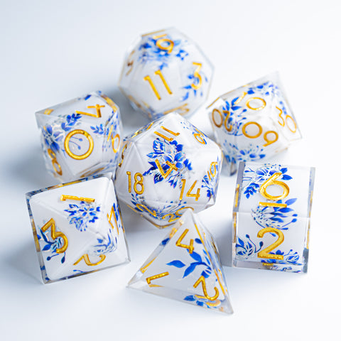 Inner-dice Handmade Sharp Edge Resin Dice Set -Porcelain- - Urwizards