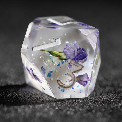 URWizards Inner-dice Handmade Sharp Edge Resin Dice Set -Iris- - Urwizards