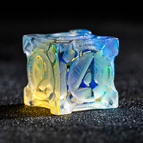 URWizards D&D CNC Carving Dwarf Dichroic Prism Glass Dice Set - Urwizards