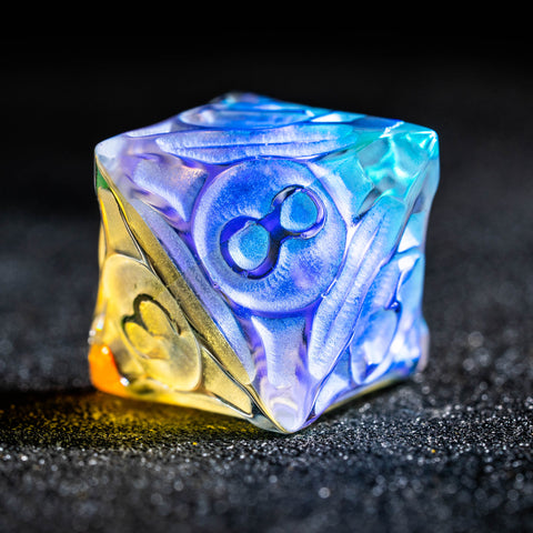 URWizards D&D CNC Carving Dwarf Dichroic Prism Glass Dice Set - Urwizards