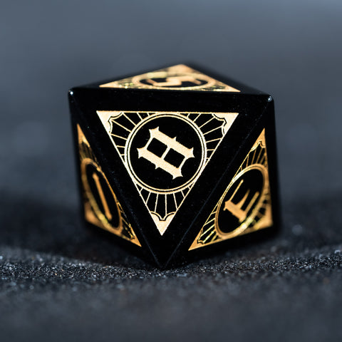 URWizards D&D Obsidian Engraved Dice Set Astrology Style - Urwizards