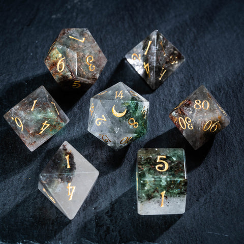 URWizards D&D Phantom Quartz Gemstone Engraved Dice Set(Limited edition)