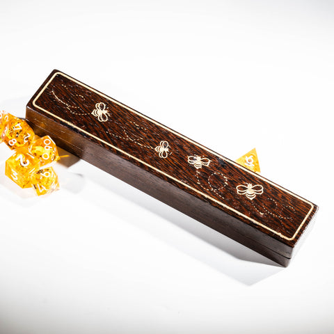 URWizards Engraved Walnut D&D Dice Box Bee - Urwizards