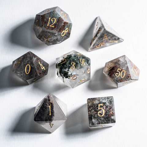 URWizards D&D Phantom Quartz Gemstone Engraved Dice Set(Limited edition)