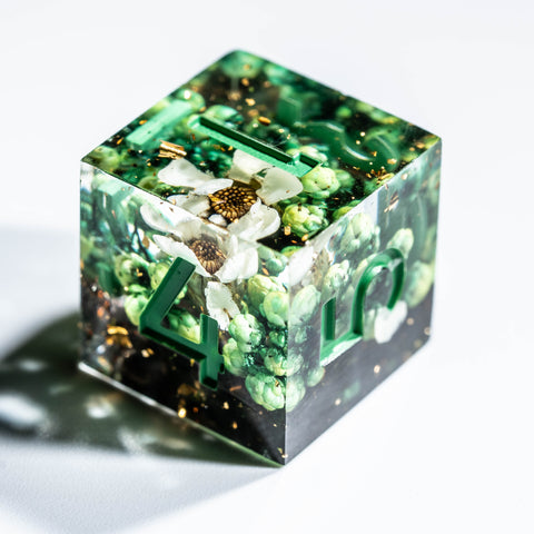 URWizards D&D Plum Flower Resin Engraved Dice Set - Urwizards