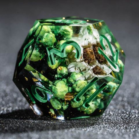URWizards D&D Plum Flower Resin Engraved Dice Set - Urwizards