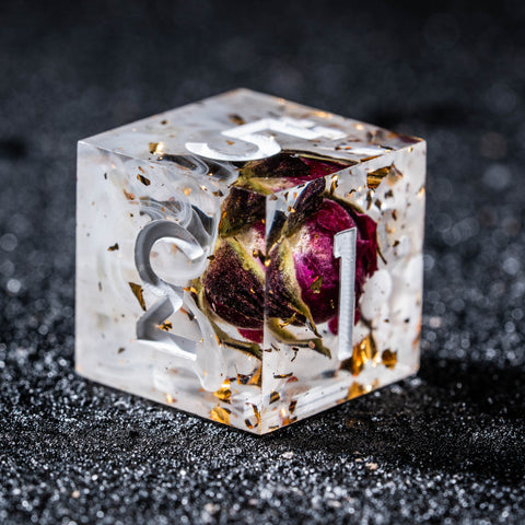 URWizards D&D Rose Flower Resin Engraved Dice Set - Urwizards