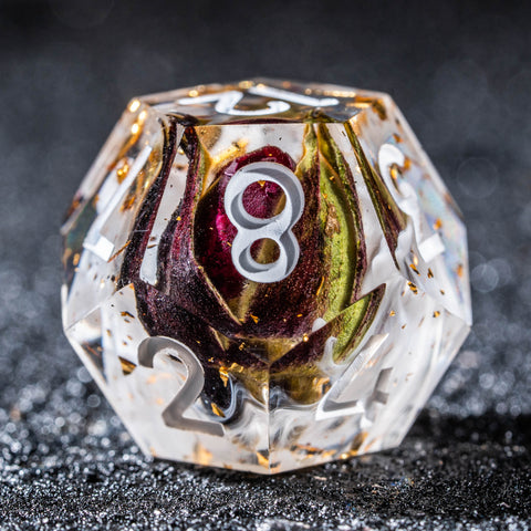 URWizards D&D Rose Flower Resin Engraved Dice Set - Urwizards