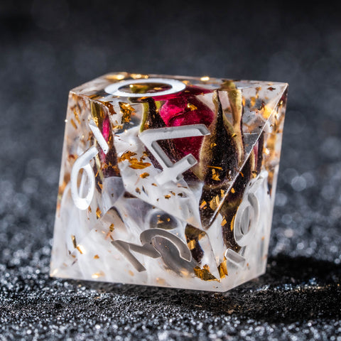 URWizards D&D Rose Flower Resin Engraved Dice Set - Urwizards