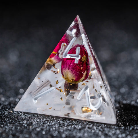 URWizards D&D Rose Flower Resin Engraved Dice Set - Urwizards