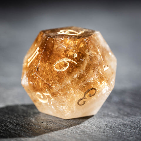 URWizards D&D Citrine Gemstone Engraved Dice Set(Limited edition)
